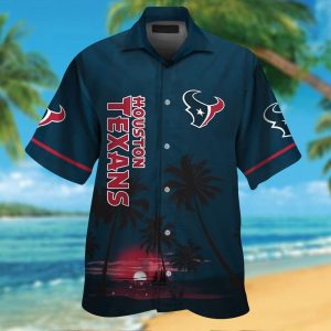 Houston Texans Short Sleeve Button Up Tropical Hawaiian Shirt VER018