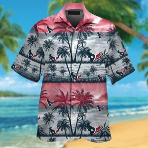 Houston Texans Short Sleeve Button Up Tropical Hawaiian Shirt VER019