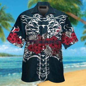 Houston Texans Short Sleeve Button Up Tropical Hawaiian Shirt VER02