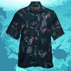 Houston Texans Short Sleeve Button Up Tropical Hawaiian Shirt VER022
