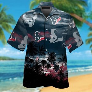 Houston Texans Short Sleeve Button Up Tropical Hawaiian Shirt VER031