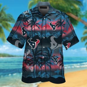 Houston Texans Short Sleeve Button Up Tropical Hawaiian Shirt VER05