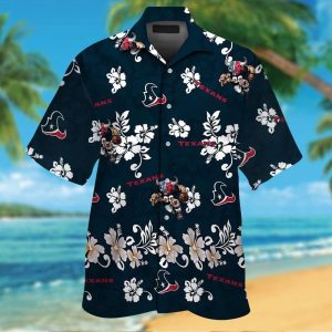 Houston Texans Short Sleeve Button Up Tropical Hawaiian Shirt VER08