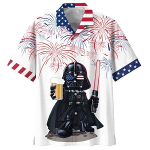 Independence Day Sw Darth Vader With Beer Hawaiian Shirt