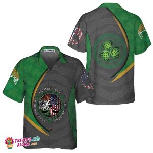 Irish By Blood American By Birth Hawaiian Shirt, St. Patricks Day Shirt, Cool St Patrick’s Day Gift