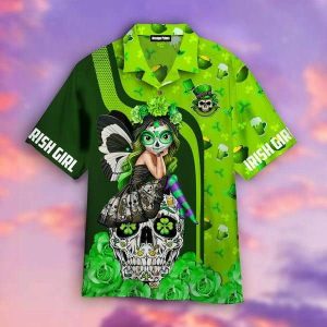 Irish Girl St Patrick’s Day Trendy Hawaiian Shirt For