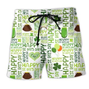 Irish Happy Saint Patrick’s Day Irish Ireland Trendy KLA Hawaiian Beach Shorts