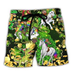Irish Horse Saint Patrick Beer Brothers Trendy KLA Hawaiian Beach Shorts