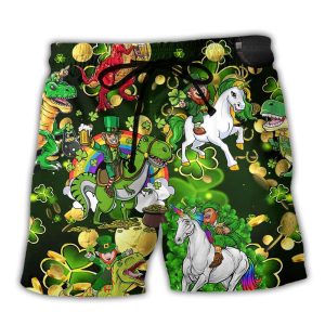 Irish Saint Patrick Beer Brothers Green Trendy KLA Hawaiian Beach Shorts