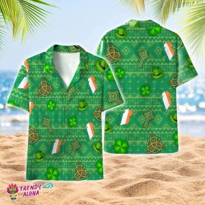 Irish Saint Patricks Day With The Celtic Cross And The Triquetra, KLA Hawaiian Shirts