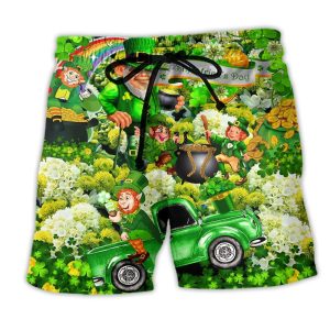 Irish Wish You A Happy Saint Patrick’s Day Green Trendy KLA Hawaiian Beach Shorts