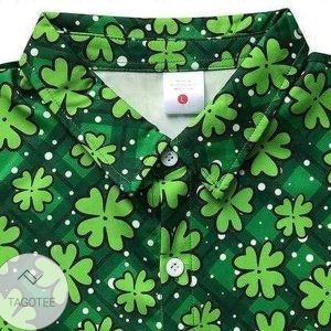 IrisPride Happy St Patricks Day Shamrock Pattern Hawaiian Shirt