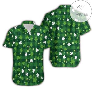 IrisPride Happy St Patricks Day Shamrock Tartan Hawaiian Shirt
