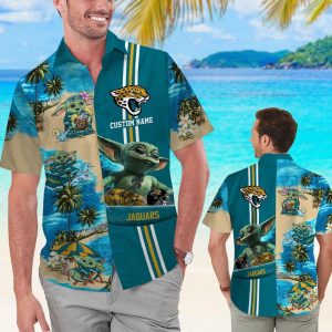 Jacksonville Jaguars Baby Yoda Hawaiian Short Sleeve Tropical Shirt