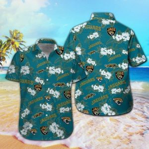 Jacksonville Jaguars Short Sleeve Button Up Tropical Hawaiian Shirt VER012