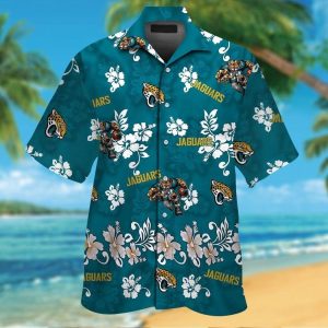 Jacksonville Jaguars Short Sleeve Button Up Tropical Hawaiian Shirt VER015