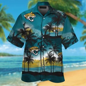 Jacksonville Jaguars Short Sleeve Button Up Tropical Hawaiian Shirt VER016