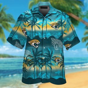 Jacksonville Jaguars Short Sleeve Button Up Tropical Hawaiian Shirt VER018