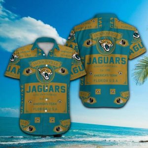 Jacksonville Jaguars Short Sleeve Button Up Tropical Hawaiian Shirt VER027