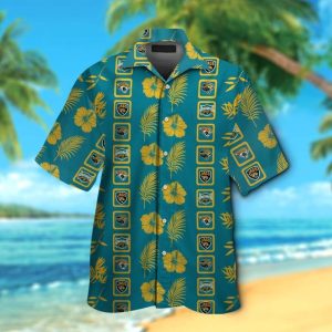 Jacksonville Jaguars Short Sleeve Button Up Tropical Hawaiian Shirt VER028