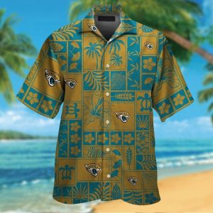 Jacksonville Jaguars Short Sleeve Button Up Tropical Hawaiian Shirt VER03