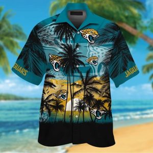 Jacksonville Jaguars Short Sleeve Button Up Tropical Shirt Hawaiian Shirt