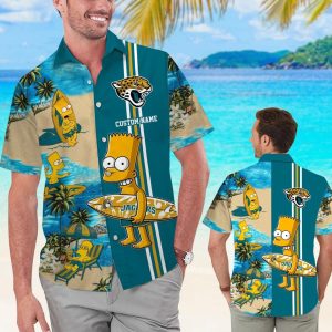 Jacksonville Jaguars Simpsons Hawaiian Short Sleeve Tropical Shirt