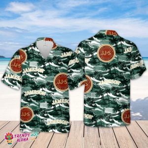 Jameson Hawaiian Sea Island Pattern Hawaiian Shirt, Summer Beer Hawaiian Shirt