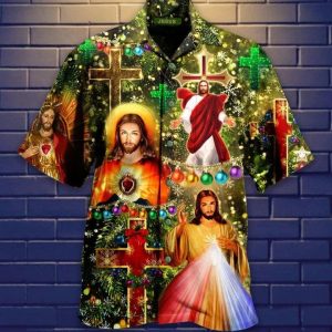 Jesus Hawaiian Shirt Jesus Christ Christmas Cross Hawaii Shirt Jesus KLA Shirt