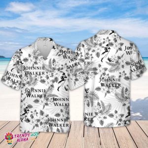 Johnnie Walker Hawaiian Flowers Pattern Shirt, Hawaiian Beer Lover Shirt, Classic Flowers Beer KLA Shirt