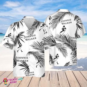 Johnnie Walker Hawaiian Palm Leaves Pattern Shirt, Beer Summer Party Hawaiian Shirt, Schlitz Beer Shirt