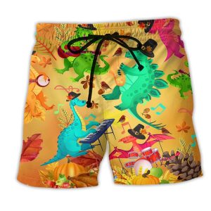 Jurassic Park Dinosaur Thanksgiving Funny Style Trendy KLA Hawaiian Beach Shorts