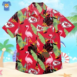 Kansas City Chiefs Hawaiian Shirt Flamingo Banana Leaf