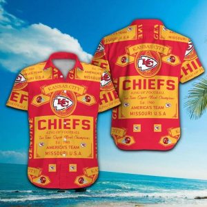 Kansas City Chiefs Short Sleeve Button Up Tropical Hawaiian Shirt VER02
