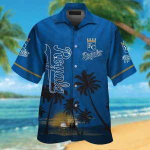 Kansas City Royals Short Sleeve Button Up Tropical Hawaiian Shirt VER011