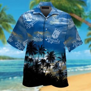 Kansas City Royals Short Sleeve Button Up Tropical Hawaiian Shirt VER05
