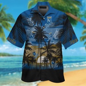 Kansas City Royals Short Sleeve Button Up Tropical Shirt Hawaiian Shirt