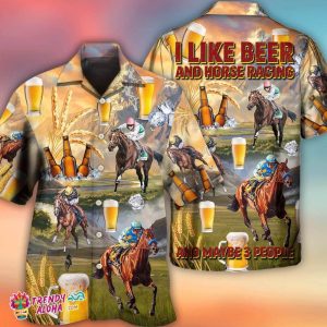 Kentucky Derby Horse Racing Beer Hawaiian Shirt, Hawaii Shirt Party Summer, Hawaiian Set Gift, Gift For Her