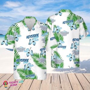 Keystone Light Hawaiian Hibiscus Flower Pattern,Tropical Beach Shirt, Hawaiian Flower Shirt, Hawaiian Beer Shirt