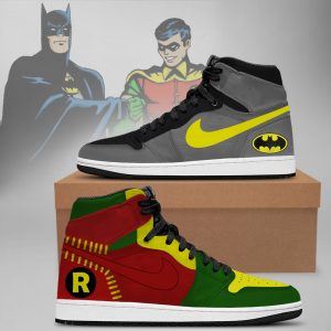 Kirklynnagency DC Batman & Robin AJ1 High Sneakers Shoes For Men And Women (3)