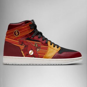 Kirklynnagency DC Justice League Flash AJ1 High Sneakers Shoes For Men And Women (1)