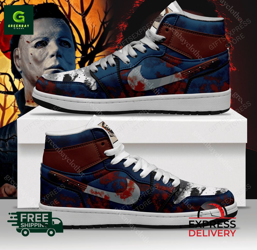 Kirklynnagency Michael Myers AJ1 High Sneakers Shoes For Men And Women (1)