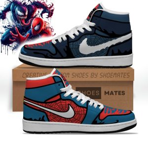 Kirklynnagency Spiderman x Venom AJ1 High Sneakers Shoes For Men And Women (1)