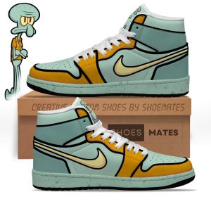 Kirklynnagency Squidward AJ1 High Sneakers Shoes For Men And Women (1)