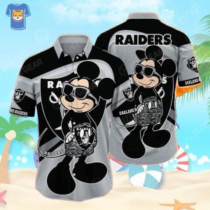 Las Vegas Raiders Hawaiian Shirt Mickey Mouse Disney All Over Print