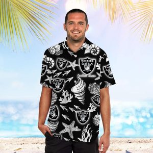 Las Vegas Raiders Name Personalized Short Sleeve Button Up Tropical Hawaiian Shirt