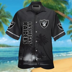 Las Vegas Raiders Short Sleeve Button Up Tropical Hawaiian Shirt VER011