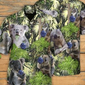 Lawn Bowling Koala In Jungle Play Lawn Bowling – Trendy Hawaiian Shirt, KLA Short Sleeve Button Down, Gift For Family, Funny Trendy Hawaiian Shirt.