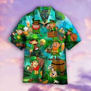 Leperchaun Drink Beer Patrick Day Hawaiian Shirt For