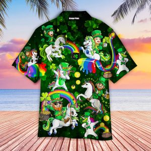 Leprechaun Ride An Unicorn St Patricks Day Hawaiian Shirt For